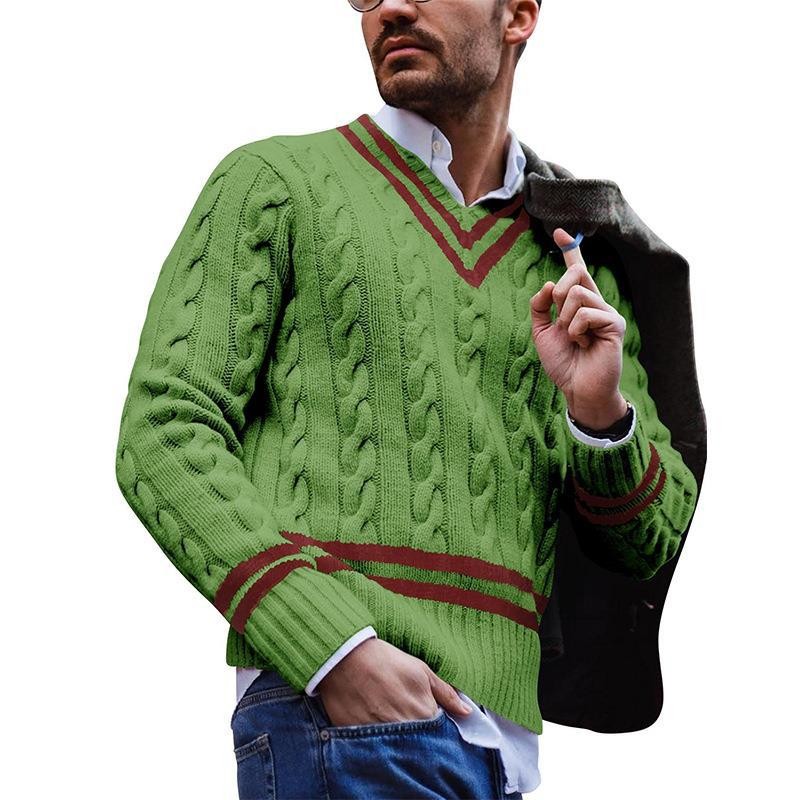 VividLine Men's V-Neck Fusion Sweater